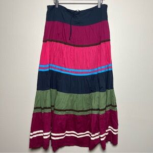 Y2K Candie's Women Skirt Small‎ Colorful Stripe Boho Broomstick Tiered Eclectic